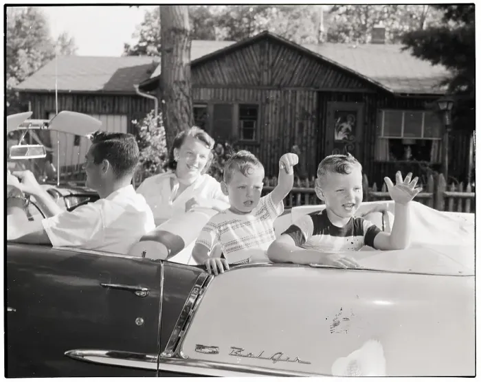 Framed Print : Family Riding In Convertible Framed Print : Family Riding In Convertible
