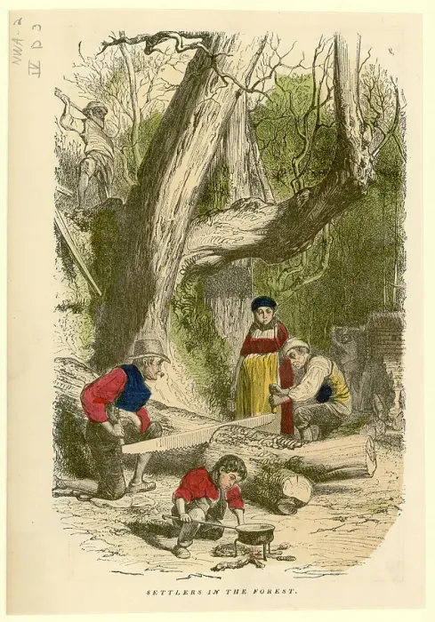 Framed Print : Family Of Settelers In The Forest (Ill.) Framed Print : Family Of Settelers In The Forest (Ill.)