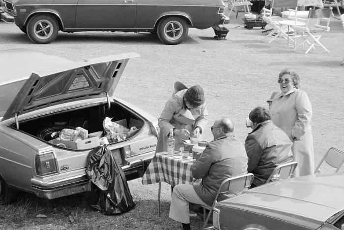 Framed Print : Family Tailgating Before Football Game Framed Print : Family Tailgating Before Football Game