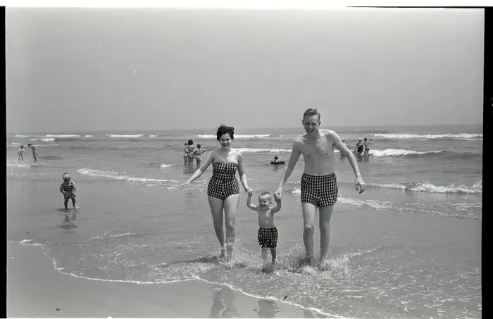 Framed Print : Family Walking on the Beach Framed Print : Family Walking on the Beach