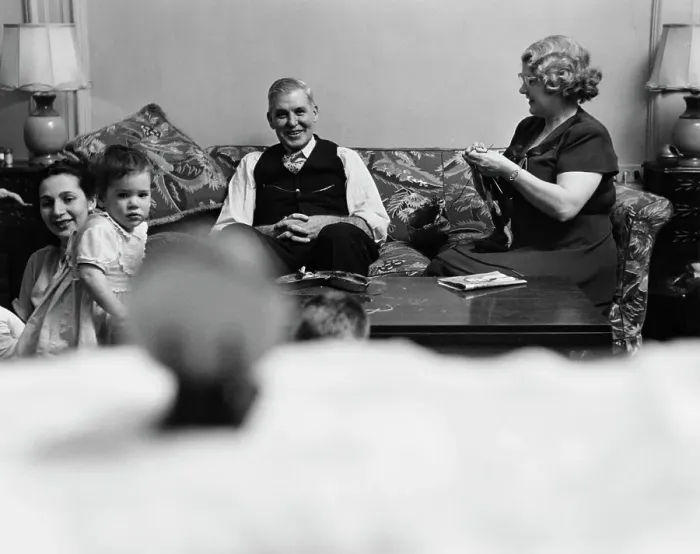 Framed Print : Family Watching TV Framed Print : Family Watching TV