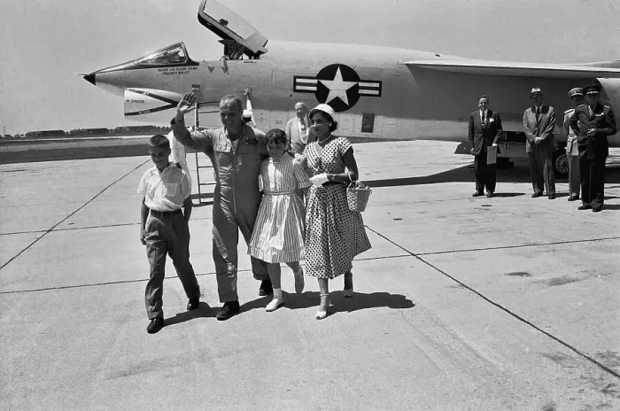 Framed Print : Family and Others Welcoming John Glenn