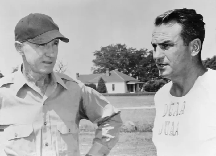 Framed Print : Famous Coach Wallace Wade Talking with Eddie Cameron Framed Print : Famous Coach Wallace Wade Talking with Eddie Cameron
