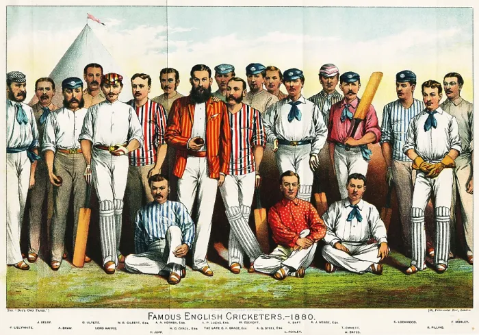 Framed Print : Famous English Cricketers, 1880 Framed Print : Famous English Cricketers, 1880