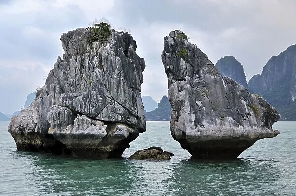 Famous rock formations, Halong Bay, Vietnam, South East Asia