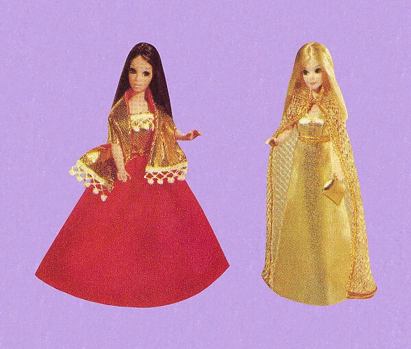 Two Fancy Dress Fashion Dolls