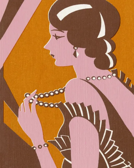 Framed Print : Fancy Woman Holding Strand of Pearls Framed Print : Fancy Woman Holding Strand of Pearls