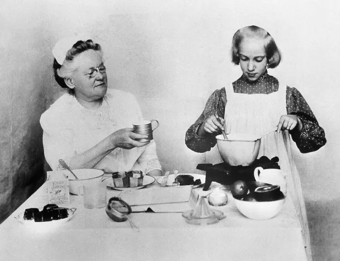 Framed Print : Fannie Farmer Watches Student Cook Framed Print : Fannie Farmer Watches Student Cook