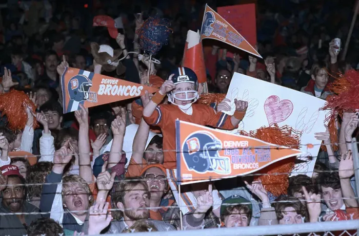 Framed Print : Fans Celebrating at Bronco Football Game Framed Print : Fans Celebrating at Bronco Football Game