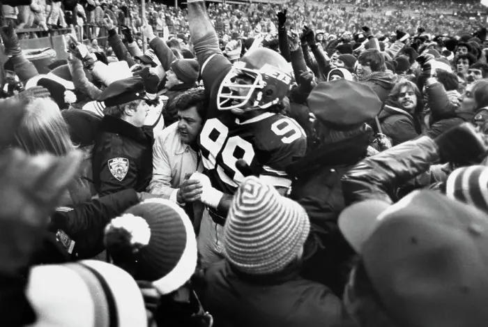 Framed Print : Fans Cheer During Jets Game Framed Print : Fans Cheer During Jets Game