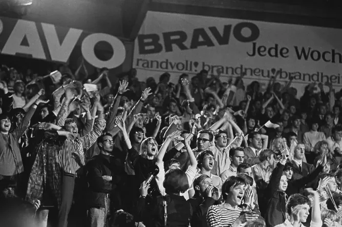 Framed Print : Fans Cheering at Beatles Concert Framed Print : Fans Cheering at Beatles Concert