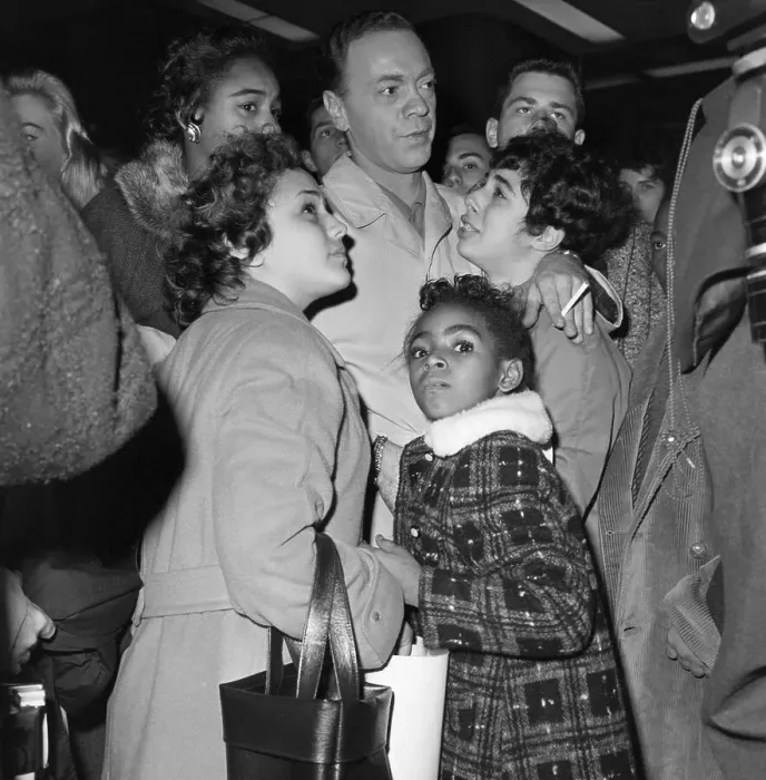 Framed Print : Fans Crowd Around Radio Host Alan Freed Framed Print : Fans Crowd Around Radio Host Alan Freed