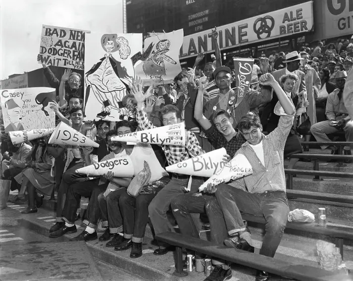 Framed Print : Fans Of The Dodgers, One Yank Fan, In Stan