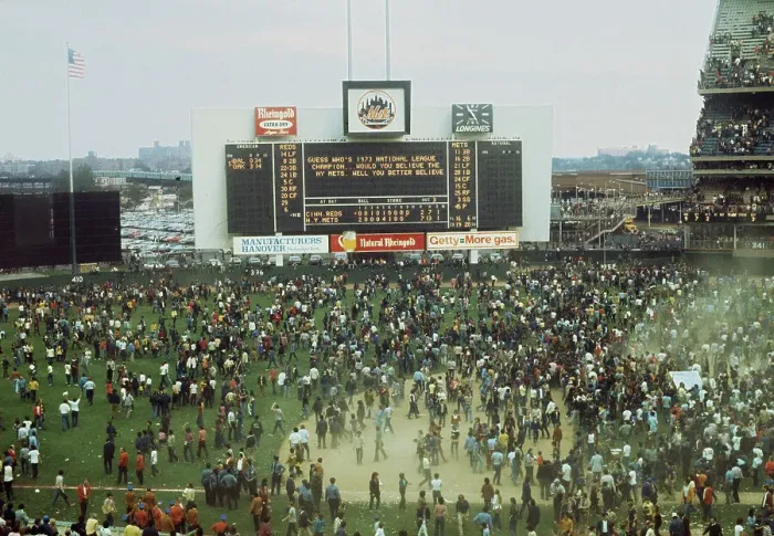 Framed Print : Fans On Field Of Shea Stadium Framed Print : Fans On Field Of Shea Stadium