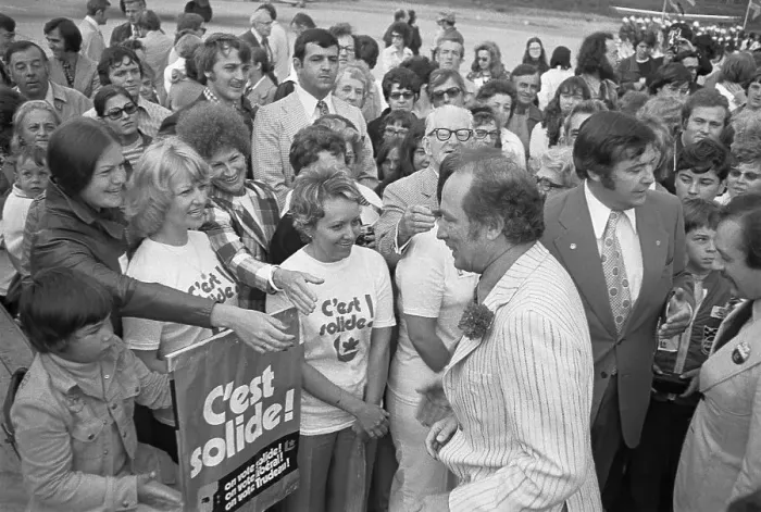 Framed Print : Fans Greeting Prime Minister Pierre Trudeau Framed Print : Fans Greeting Prime Minister Pierre Trudeau