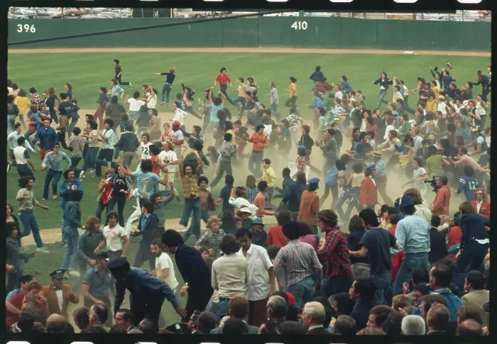 Framed Print : Fans Rushing the Field After Mets Win Framed Print : Fans Rushing the Field After Mets Win