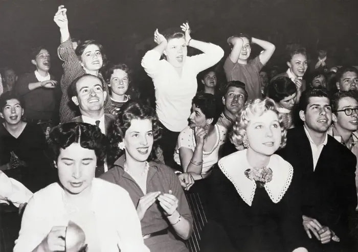 Framed Print : Fans Squealing for Elvis Presley Framed Print : Fans Squealing for Elvis Presley