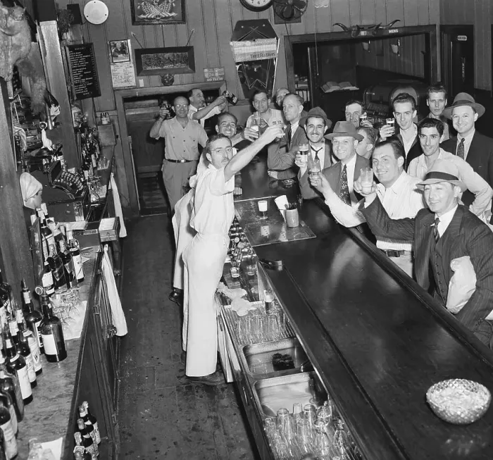 Framed Print : Fans Toasting the World Champion Brooklyn Dodgers