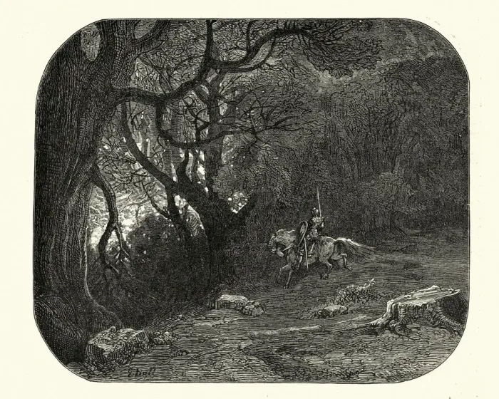 Framed Print : Fantasy, Brave warrior knight entering the enchanted forest. Orlando Furioso Framed Print : Fantasy, Brave warrior knight entering the enchanted forest. Orlando Furioso
