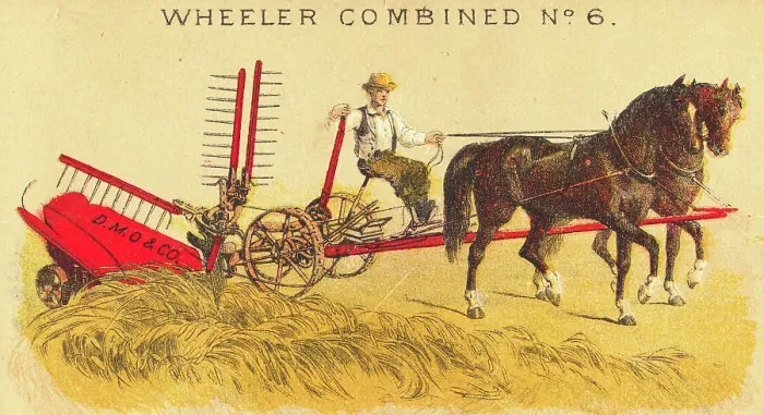 Framed Print : Farmer Driving Mowing Machine Framed Print : Farmer Driving Mowing Machine