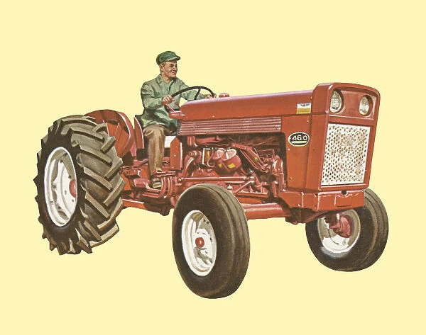 Farmer Driving a Tractor