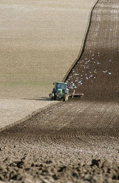 Farmer Ploughing His Spring Crops