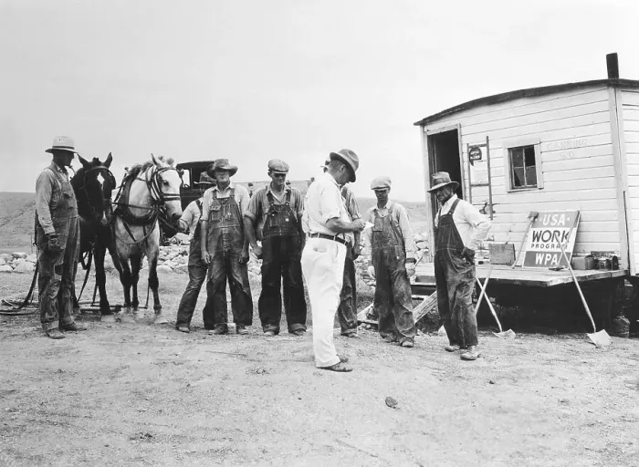 Framed Print : Farmers Meeting for WPA Drought Project