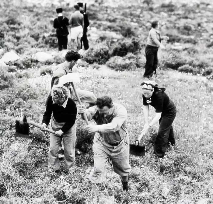 Framed Print : Farmers in Palestine Protected by Guards