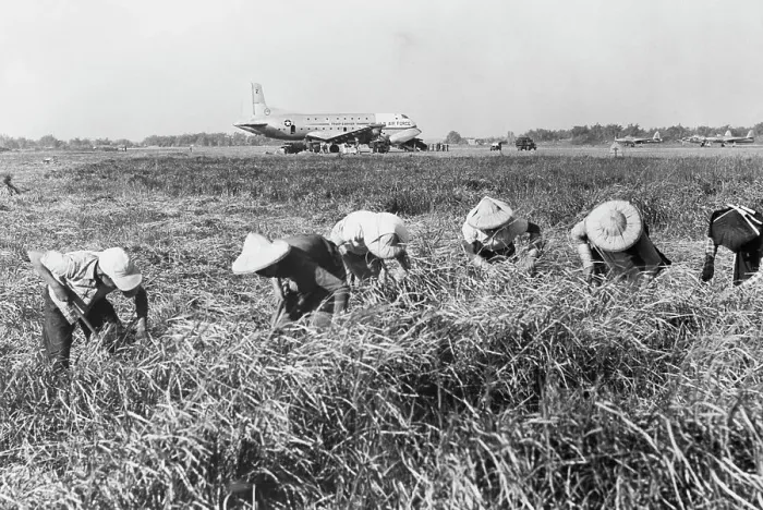 Framed Print : Farmers Working in Their Field