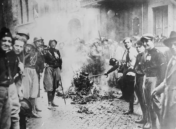 Framed Print : Fascists Burning Socialist Literature Framed Print : Fascists Burning Socialist Literature