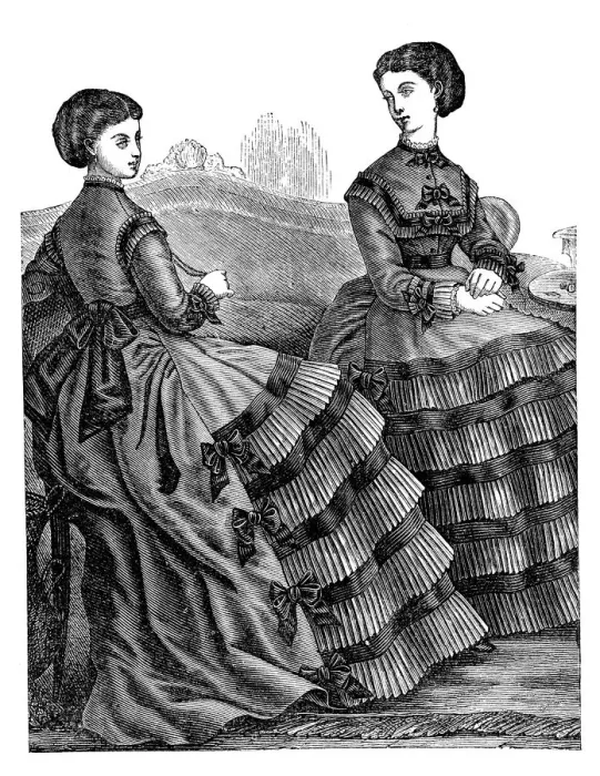 Framed Print : Fashion clothes and hairstyle models from the 1800s Framed Print : Fashion clothes and hairstyle models from the 1800s