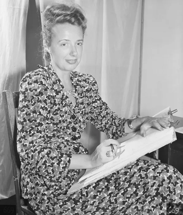 Framed Print : Fashion Designer Claire McCardell Sketching Framed Print : Fashion Designer Claire McCardell Sketching