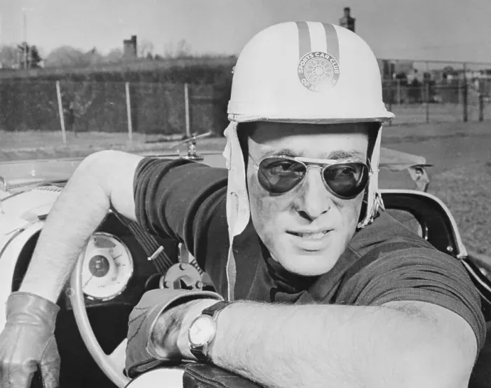 Framed Print : Fashion Designer John Weitz Driving Racecar Framed Print : Fashion Designer John Weitz Driving Racecar