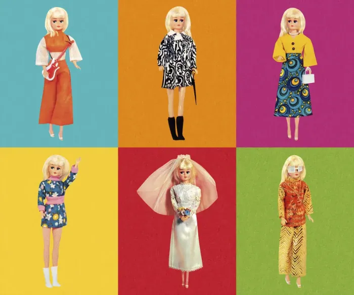 Framed Print : Fashion Doll Wearing Six Different Outfits Framed Print : Fashion Doll Wearing Six Different Outfits