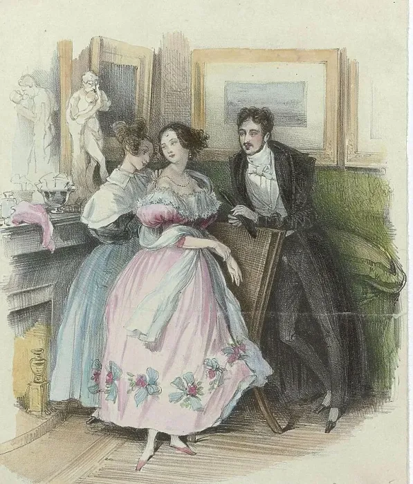 Framed Print : Fashion in Paris circa 1835, France, Historical, digitally restored reproduction from an 18th or 19th century original Framed Print : Fashion in Paris circa 1835, France, Historical, digitally restored reproduction from an 18th or 19th century original