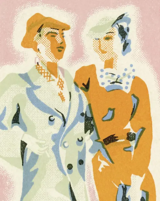 Framed Print : Fashionable Couple Framed Print : Fashionable Couple