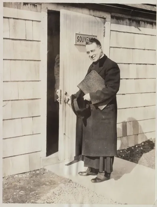 Framed Print : Father Charles E. Coughlin Entering Building Framed Print : Father Charles E. Coughlin Entering Building
