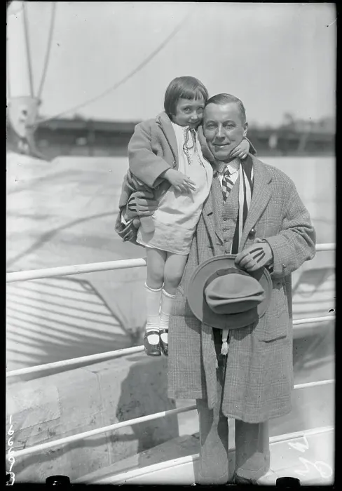 Framed Print : Father and Daughter Aboard Ship Framed Print : Father and Daughter Aboard Ship