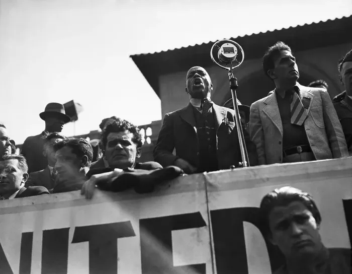 Framed Print : Father Divine Addressing Crowd at May Day Gathering Framed Print : Father Divine Addressing Crowd at May Day Gathering