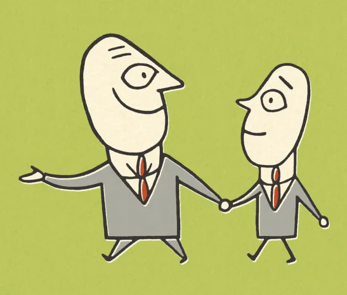 Framed Print : Father and Son Businessmen Framed Print : Father and Son Businessmen