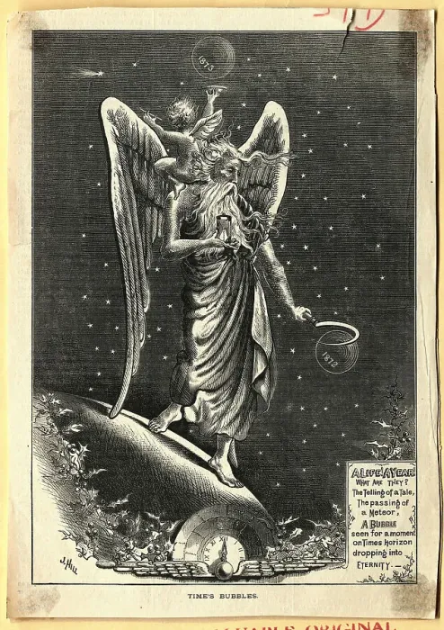 Framed Print : Father Time Bringing In The New Year
