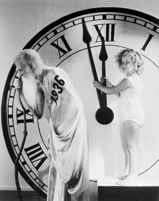 Framed Print : Father Time and Shirley Temple Clock In 1937 Framed Print : Father Time and Shirley Temple Clock In 1937
