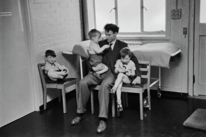 Framed Print : Father in Waiting Room Framed Print : Father in Waiting Room