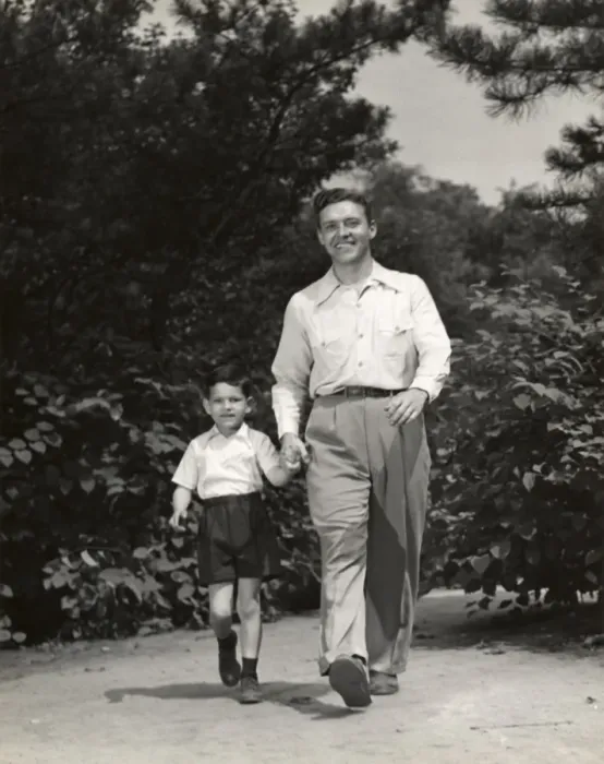 Framed Print : Father walking with son Framed Print : Father walking with son