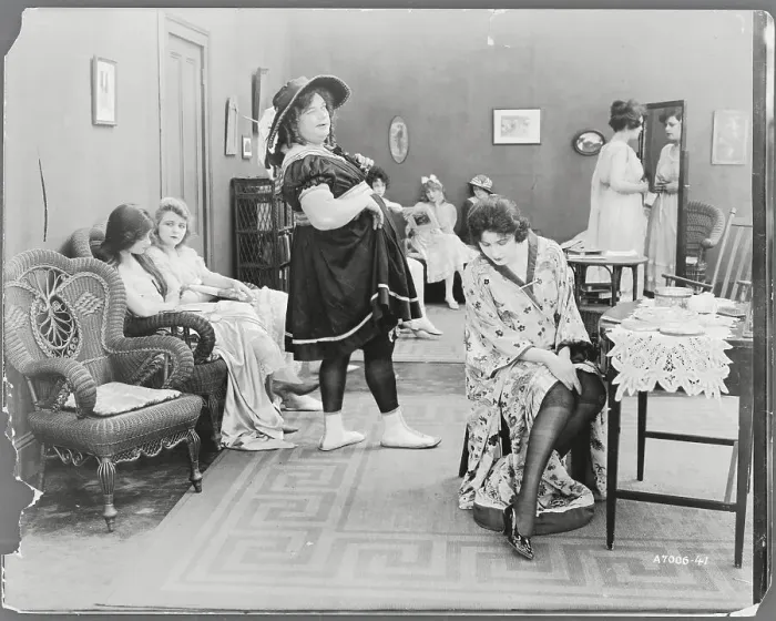 Framed Print : Fatty Arbuckle in Dress