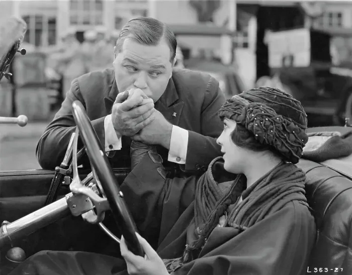 Framed Print : Fatty Arbuckle Kissing Woman's Hand Framed Print : Fatty Arbuckle Kissing Woman's Hand