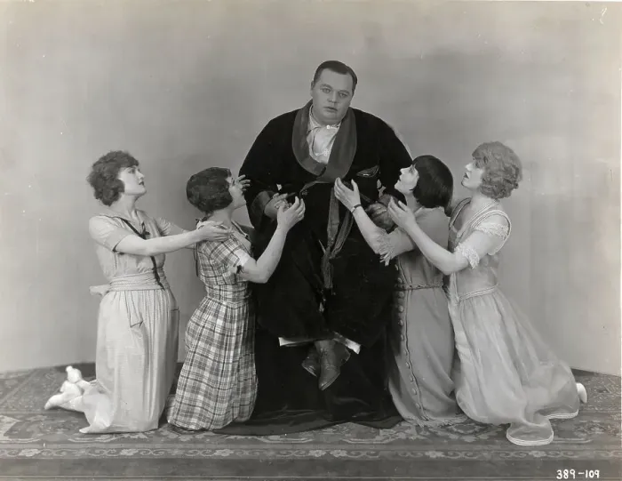 Framed Print : Fatty Arbuckle Surrounded By Women Framed Print : Fatty Arbuckle Surrounded By Women