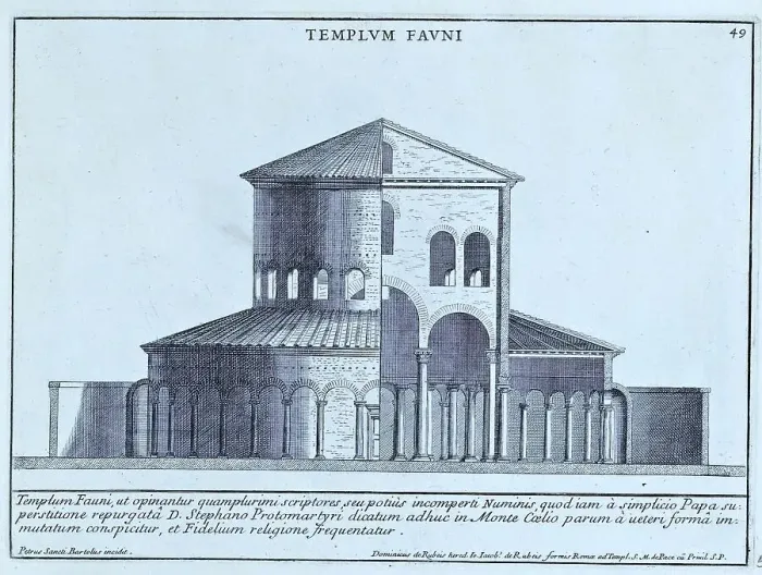 Framed Print : The Faun Temple was the only temple dedicated to the god Faun in Rome and was built on the Tiber Island, historical Rome, Italy, 1625, Rome, digital reproduction of an 18th century original, original date not known Framed Print : The Faun Temple was the only temple dedicated to the god Faun in Rome and was built on the Tiber Island, historical Rome, Italy, 1625, Rome, digital reproduction of an 18th century original, original date not known