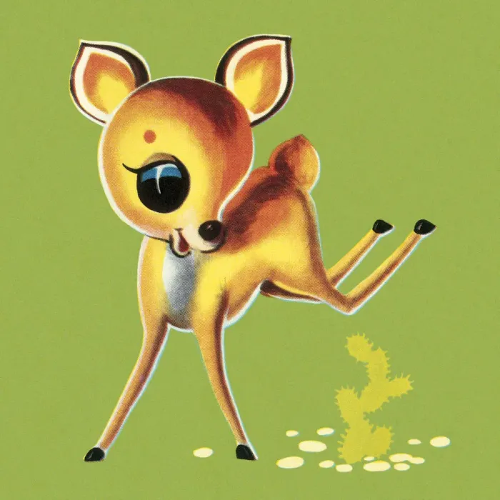 Framed Print : Fawn Jumping Over Cactus