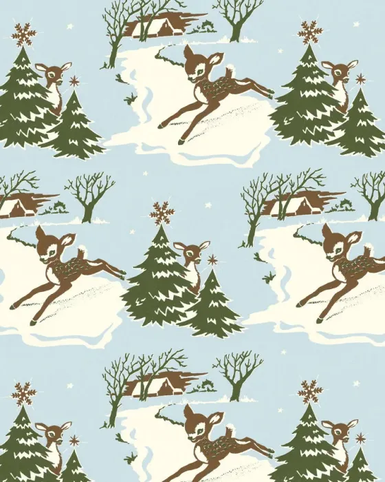 Framed Print : Fawn in Winter Scene Pattern Framed Print : Fawn in Winter Scene Pattern